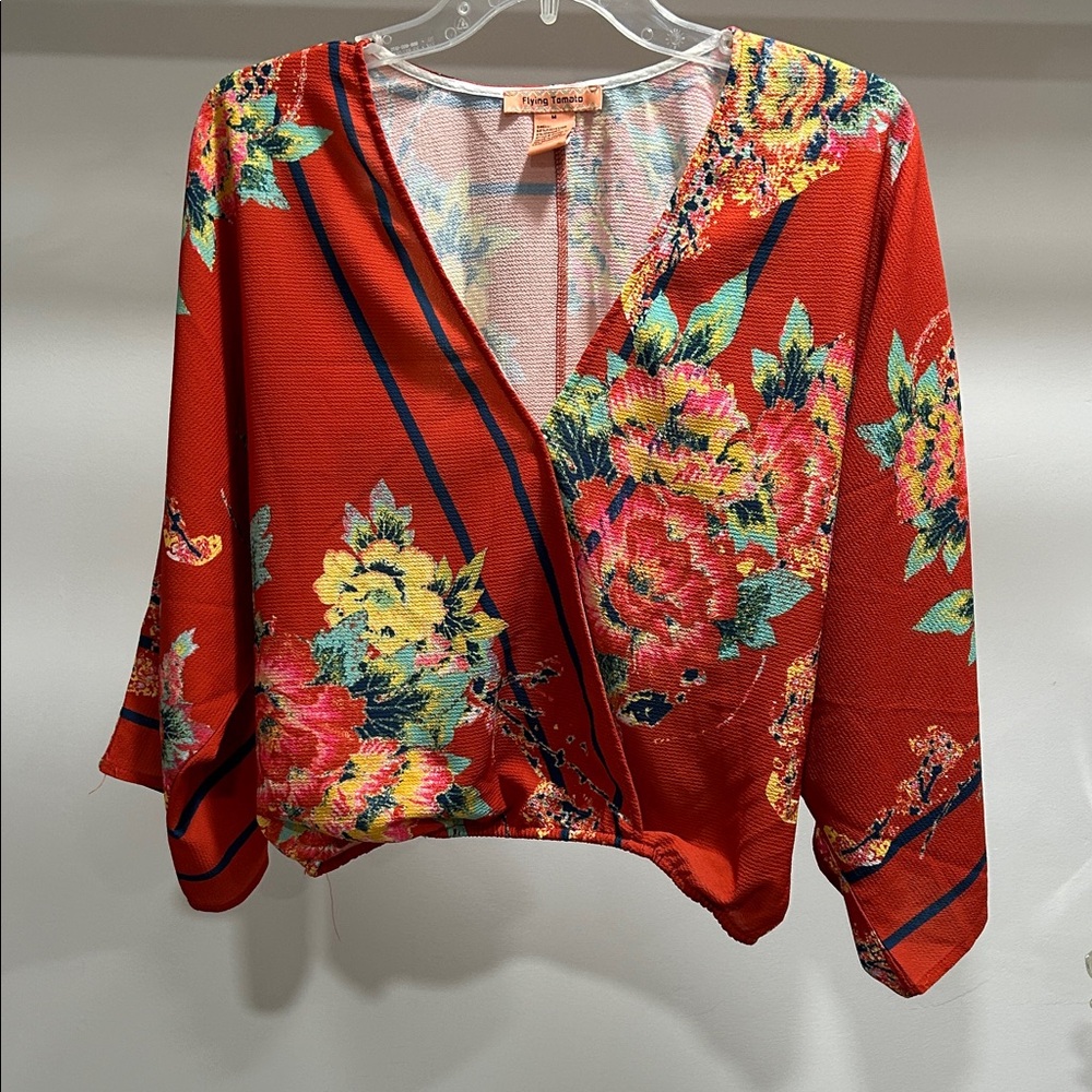 Pretty Angel Red Floral Blouse